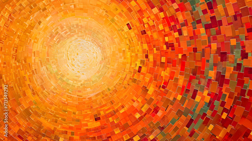 Vibrant Painting of Orange and Yellow Circle