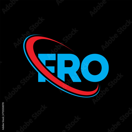 FRO logo. FRO letter. FRO letter logo design. Initials FRO logo linked with circle and uppercase monogram logo. FRO typography for technology, business and real estate brand.