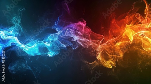 Colorful Smoke Against Black Background