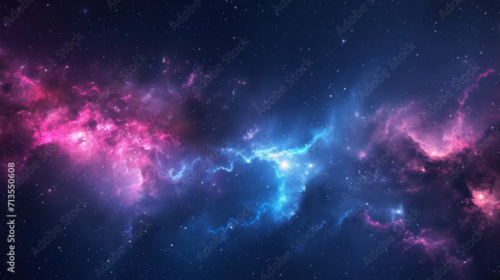 Blue and Pink Space Filled With Stars