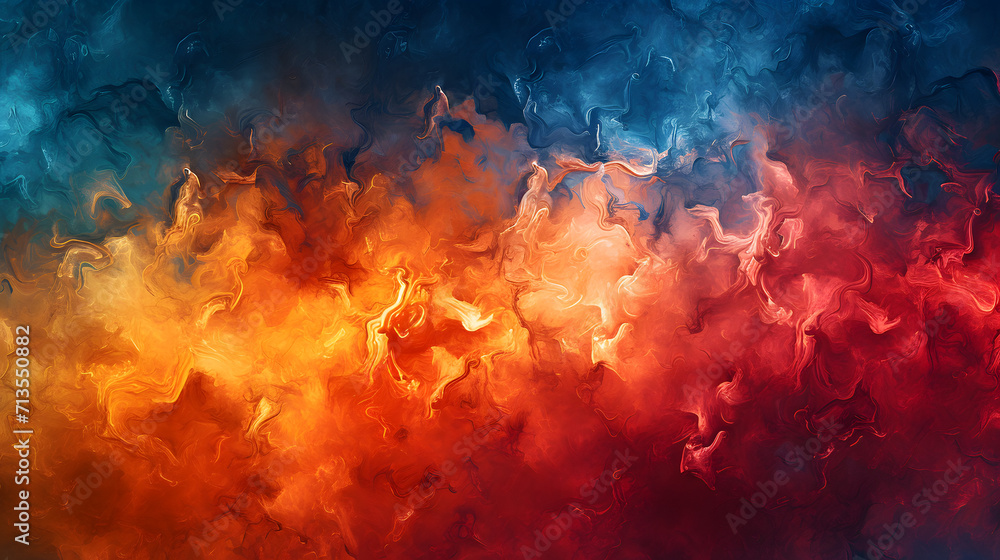 Fototapeta premium Vibrant Smoke Filling a Colorful Background, A Mesmerizing Display of Colors