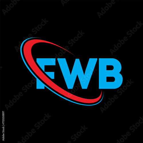 FWB logo. FWB letter. FWB letter logo design. Initials FWB logo linked with circle and uppercase monogram logo. FWB typography for technology, business and real estate brand. photo