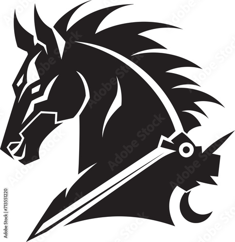 Noble Nicker Regal Horse Vector Emblem Wild West Whinny Galloping Horse Mascot