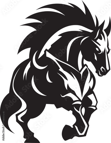Pegasus Parade Winged Horse Icon Design Noble Nicker Regal Horse Vector Emblem