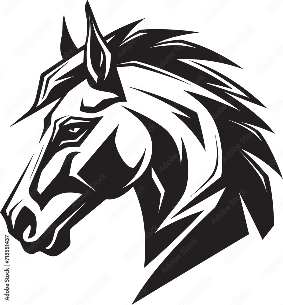 Equine Essence Winged Horse Icon Thundering Thunderbolt Crowned Horse Vector Emblem