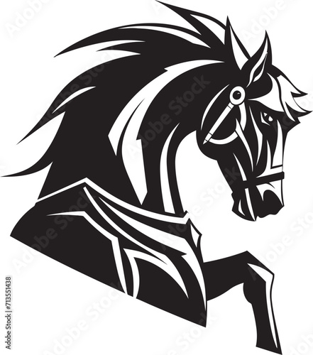 Pegasus Parade Elegant Horse Logo Design Noble Nicker Spirited Horse Vector Icon