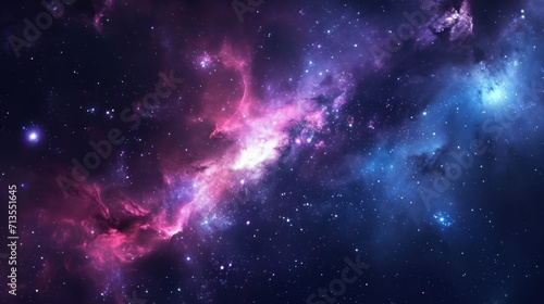 Vibrant Celestial Space  A Colorful Display of Stars and Clouds