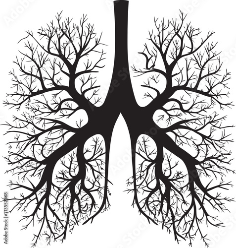 BreathBoughs Lung Tree Emblem Pulmonary Panorama Human Lungs Branching Vector