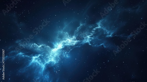 Blue and Black Background With Stars and Clouds © FryArt Studio