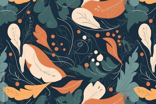 Minimalist nature-inspired pattern suitable for print, cover, wallpaper, carpets. Generative AI