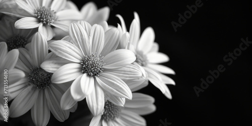 A monochrome photograph of a bunch of flowers. Suitable for various uses