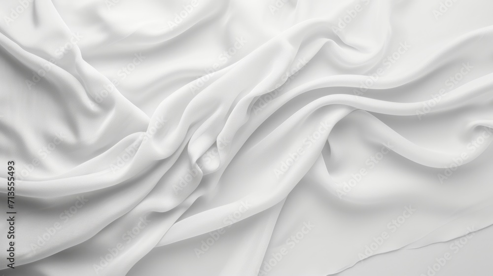 Fototapeta premium Close-Up of White Sheet on Bed