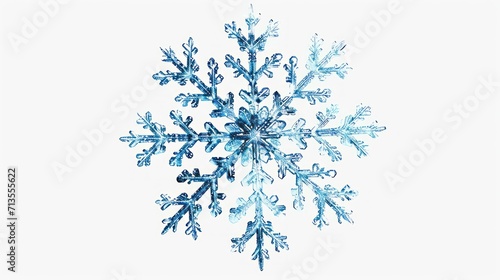 Close-up of Snowflake on White Background