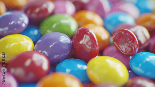 A close up view of a pile of colorful candy. Perfect for sweet tooth cravings or festive celebrations photo