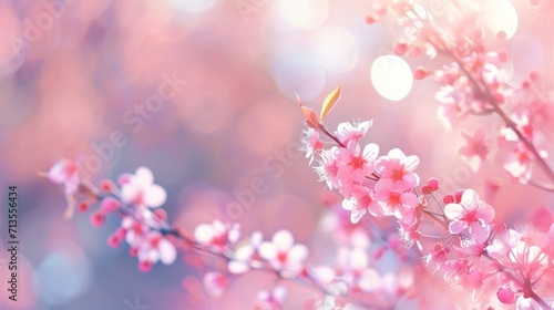 Close-Up of Pink Flowers on Tree © FryArt Studio