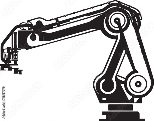 Mechanized Mastery Industrial Robotic Arm Logo Automated Artistry Hand Vector Icon Design