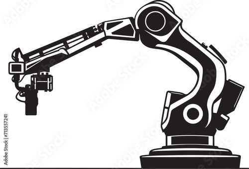 Cybernetic Craftsmanship Robotic Arm Logo Design RoboCraft Precision Vector Icon of Mechanized Mastery