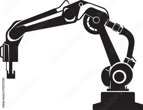 Cybernetic Grip Vector Logo of Mechanized Mastery Automated Artistry Robotic Arm Icon