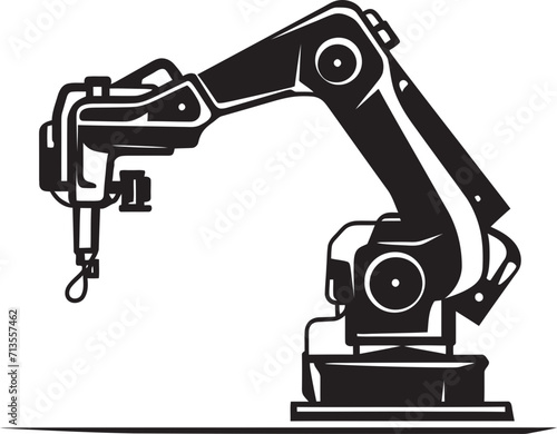 Digital Dexterity Industrial Arm Icon TechnoTactile Innovations Vector Emblem of Robotic Hand © BABBAN