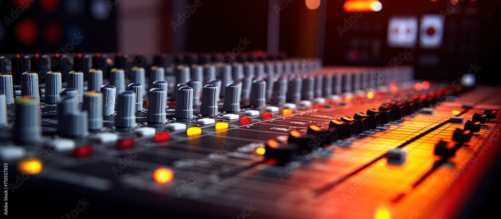 sound mixer at music studio