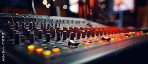 sound mixer at music studio