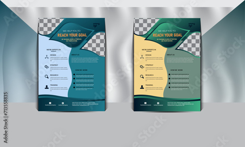 colorful Corporate business flyer cover, best flyer design. Leaflet presentation.	