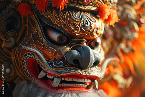 A close-up shot of a mask on a person's face. Suitable for various uses © Fotograf