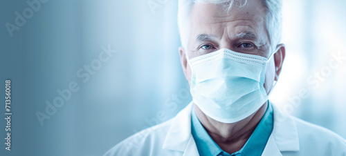 A male doctor wearing a medical mask, generative AI photo