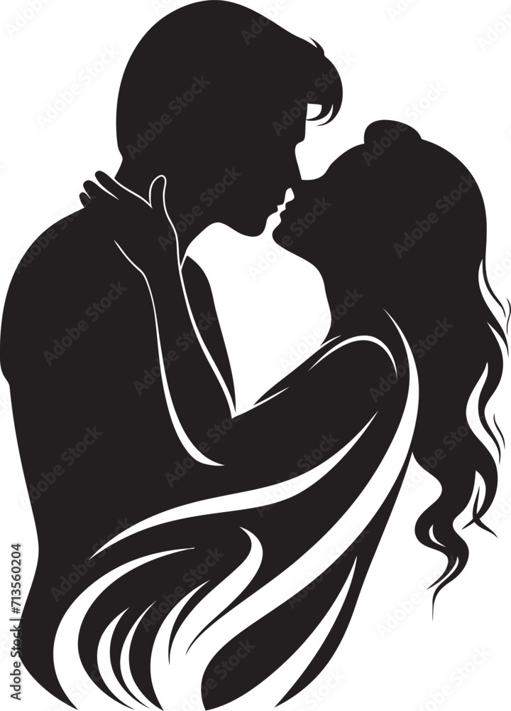Enchanted Moments Vector Kiss Emblem Infinite Love Affair Loving Duo Logo Design
