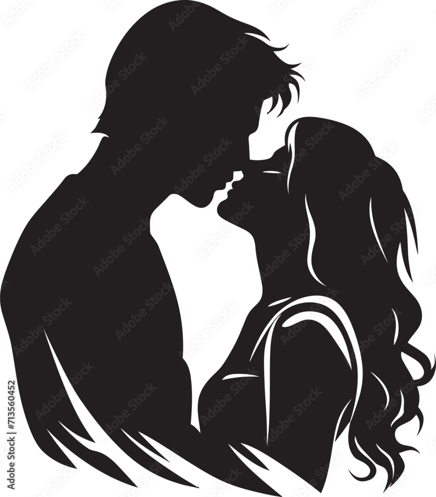 Sweet Surrender Loving Couple Icon Eternally Yours Vector Kiss Emblem Sweet Surrender Loving Couple Icon Eternally Yours Vector Kiss Emblem