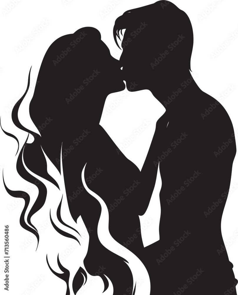 Sweet Surrender Loving Duo Icon Infinite Love Affair Vector Duo Logo Design