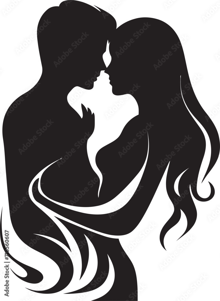 Blissful Embrace Vector Design of Tender Connection Eternally Yours Loving Duo Icon