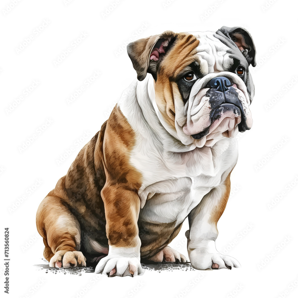 english bulldog isolated on white