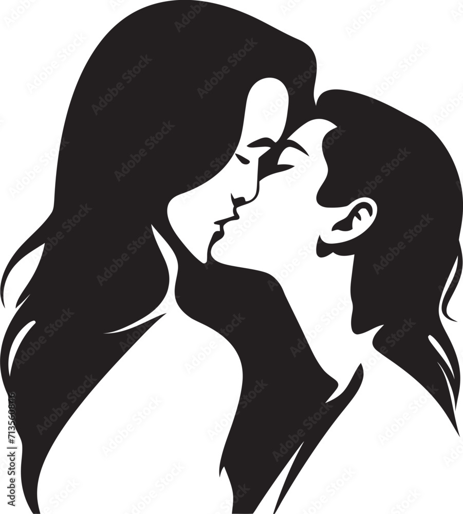 Eternal Connection Emblem of Kissing Couple Intertwined Souls Iconic Kissing Couple Logo