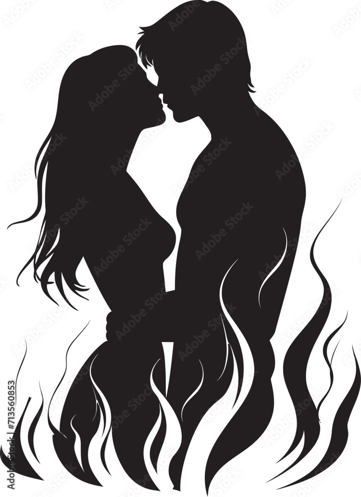 Celestial Kiss Vector Design of Passionate Kiss Eternal Connection Emblem of Kissing Couple Celestial Kiss Vector Design of Passionate Kiss Eternal Connection Emblem of Kissing Couple