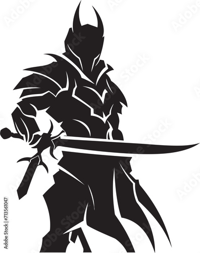 Ghost Guardian Mascot Emblem for Lancer Warrior Shadow Serpent Vector Lancer Soldier Icon Design