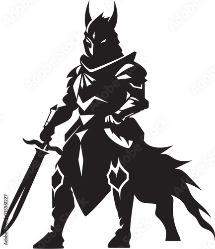 Swift Strikeforce Mascot Icon for Lancer Soldier Shadow Serpent Vector Soldier Mascot Emblem photo