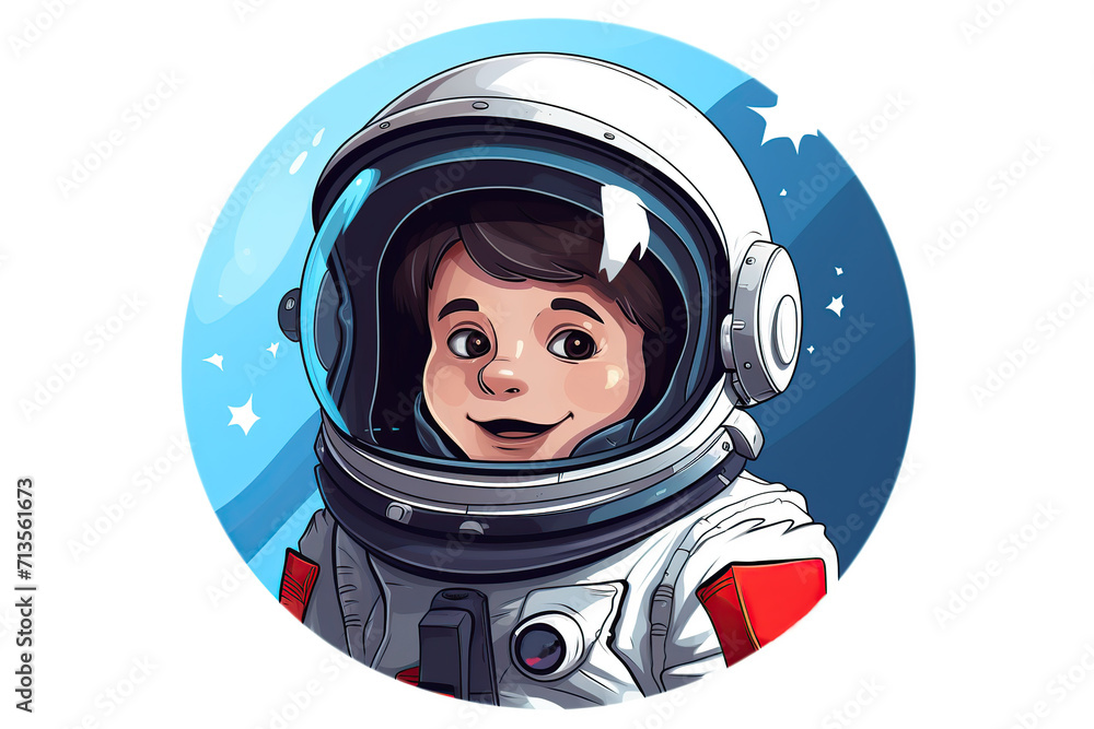 Illustration of little child in astronaut helmet Illustration of little child in astronaut helmet