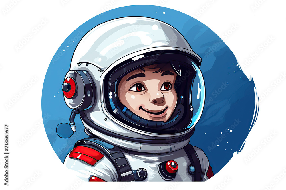 Illustration of little child in astronaut helmet Illustration of little child in astronaut helmet