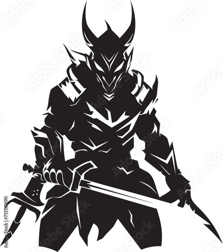 Ironclad Sentinel Vector Icon of Lancer Soldier Mascot Warzone Warrior Lancer Soldier Emblem in Vector