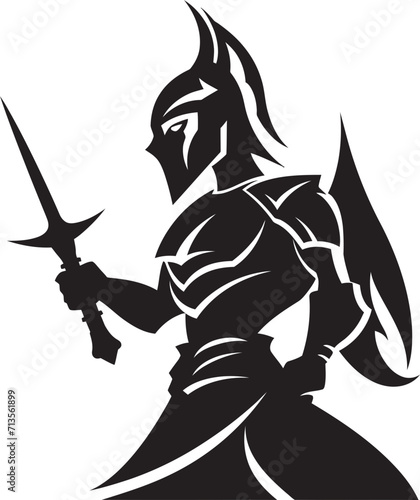 Shadow Serpent Vector Logo of Lancer Soldier Vanguard Victory Mascot Emblem for Lancer Soldier