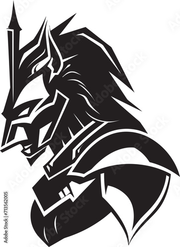 Stealth Sentinel Mascot Logo Design for Lancer Soldier Iron Legionnaire Lancer Soldier Mascot Icon