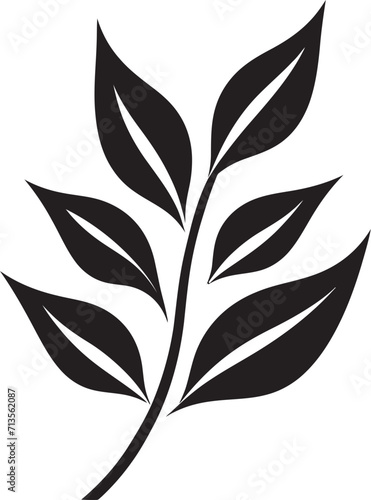 Enchanted Eden Vector Icon of Leaf Silhouette Natures Symphony Leaf Silhouette Emblem in Vector
