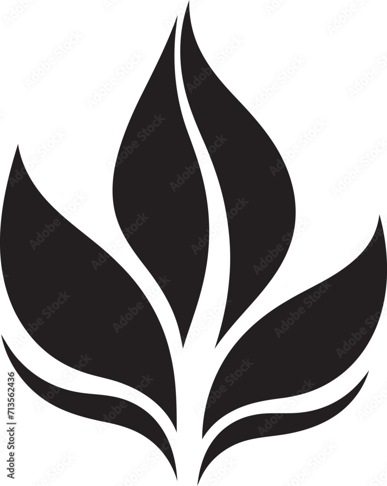 Organic Oasis Emblem with Leaf Silhouette Design Enchanted Greens Leaf Silhouette Vector Logo