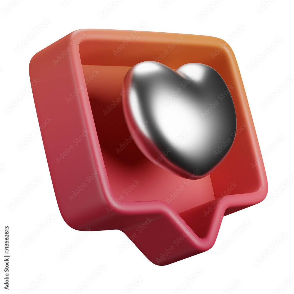 3d icon. 3D heart icon, metallic heart, red notification box, digital art, glossy finish, isolated, white background
3d icon. 3D heart icon, metallic heart, red notification box, digital art, glossy finish, isolated, white background