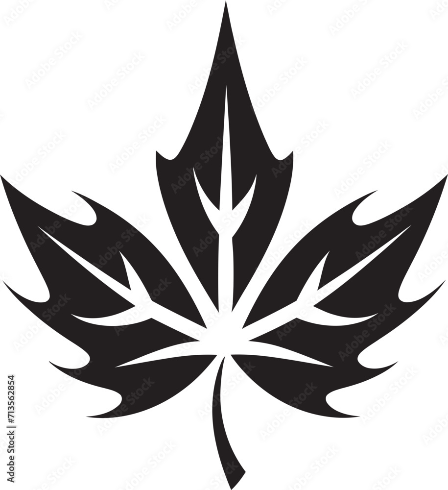 Ethereal Elegance Nature Inspired Logo Design Serene Shadows Vector Emblem with Leaf Silhouette