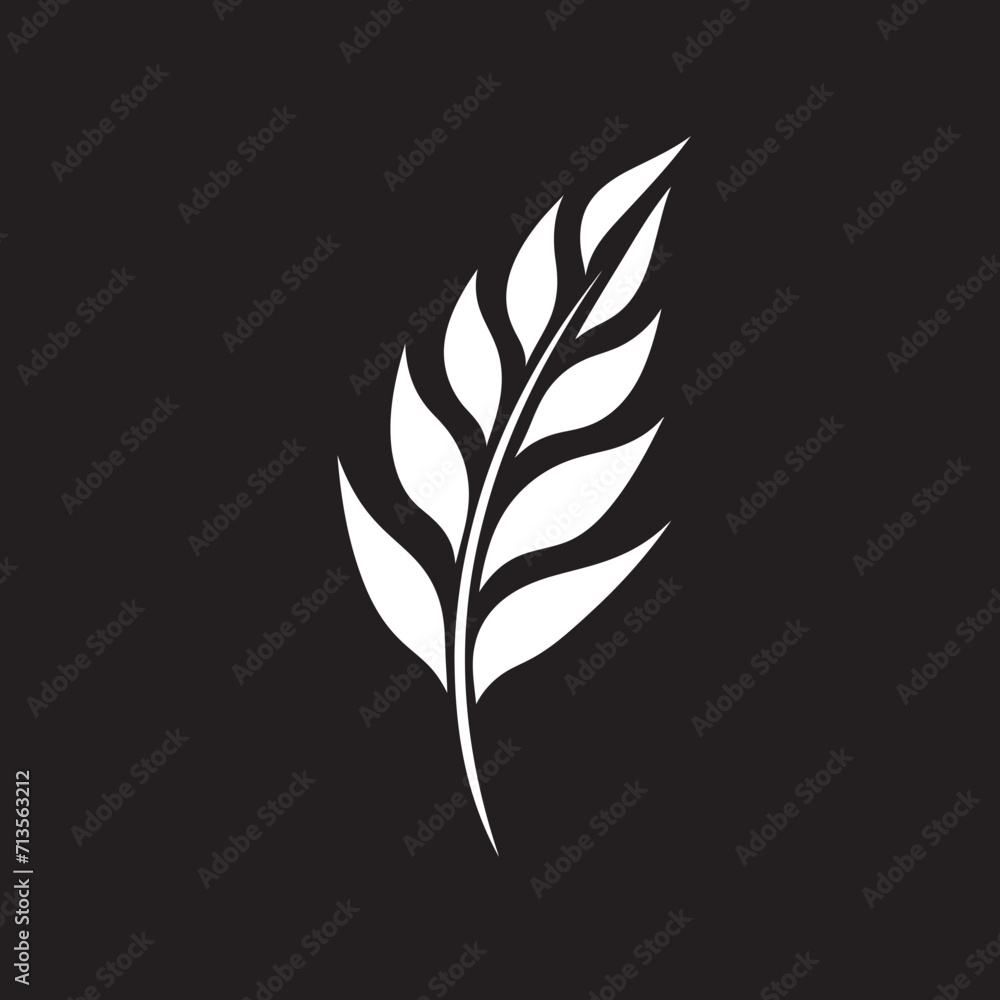 Evergreen Essence Silhouetted Leaf Logo in Vector Ethereal Botany Leaf Silhouette Vector Icon
