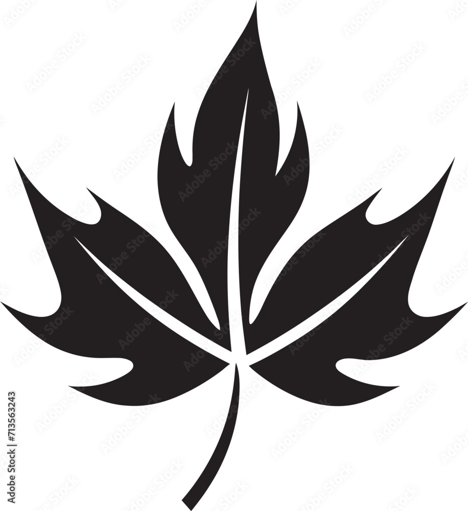 Zen Zephyr Nature Inspired Icon of Leaf Silhouette Wilderness Whisper Leaf Silhouette Logo in Vector
