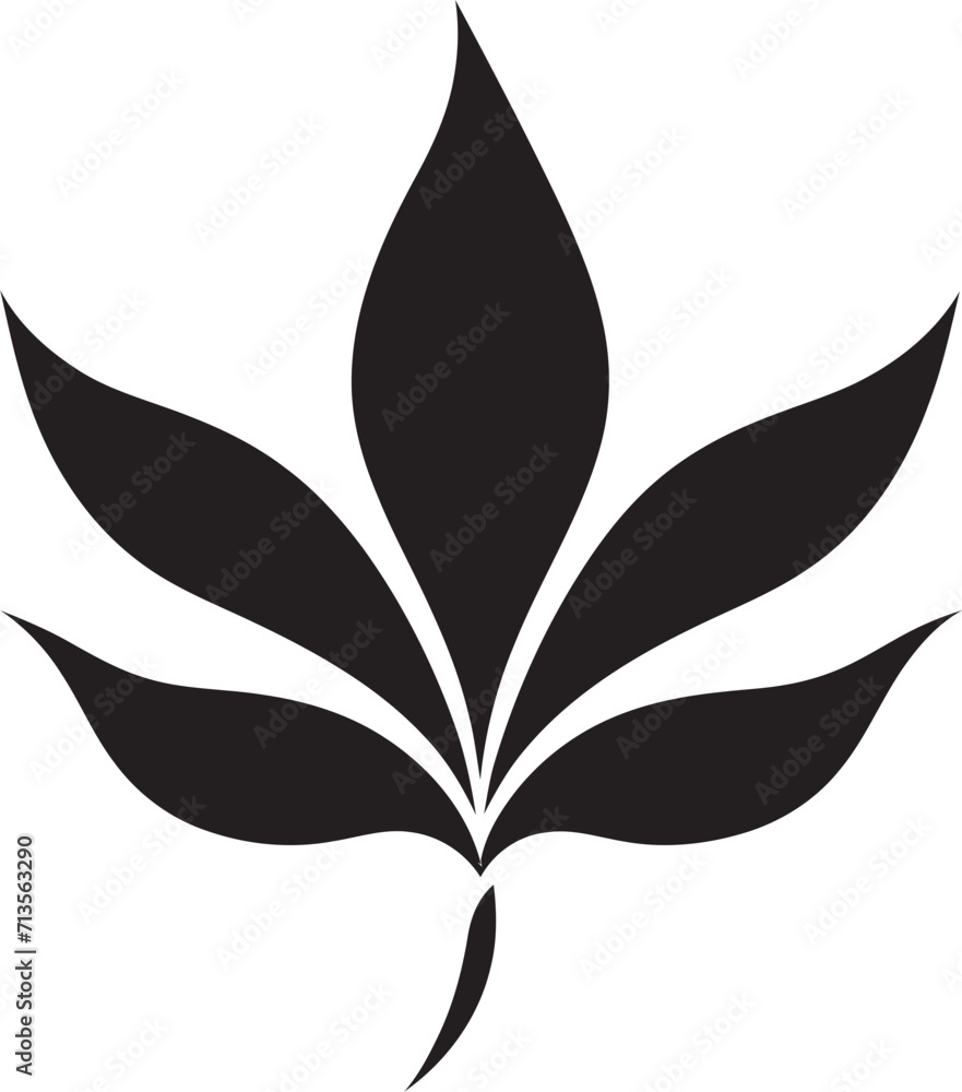 Tranquil Greens Emblem with Leaf Silhouette Design Natural Nexus Leaf Silhouette Vector Icon