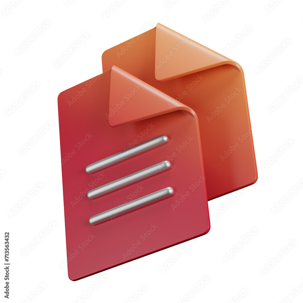 a close up of two folders with a red envelope on top, red and orange colored, red realistic 3 d render a close up of two folders with a red envelope on top, red and orange colored, red realistic 3 d render